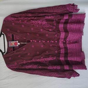Johnny Was, lace blouse, brand new xl